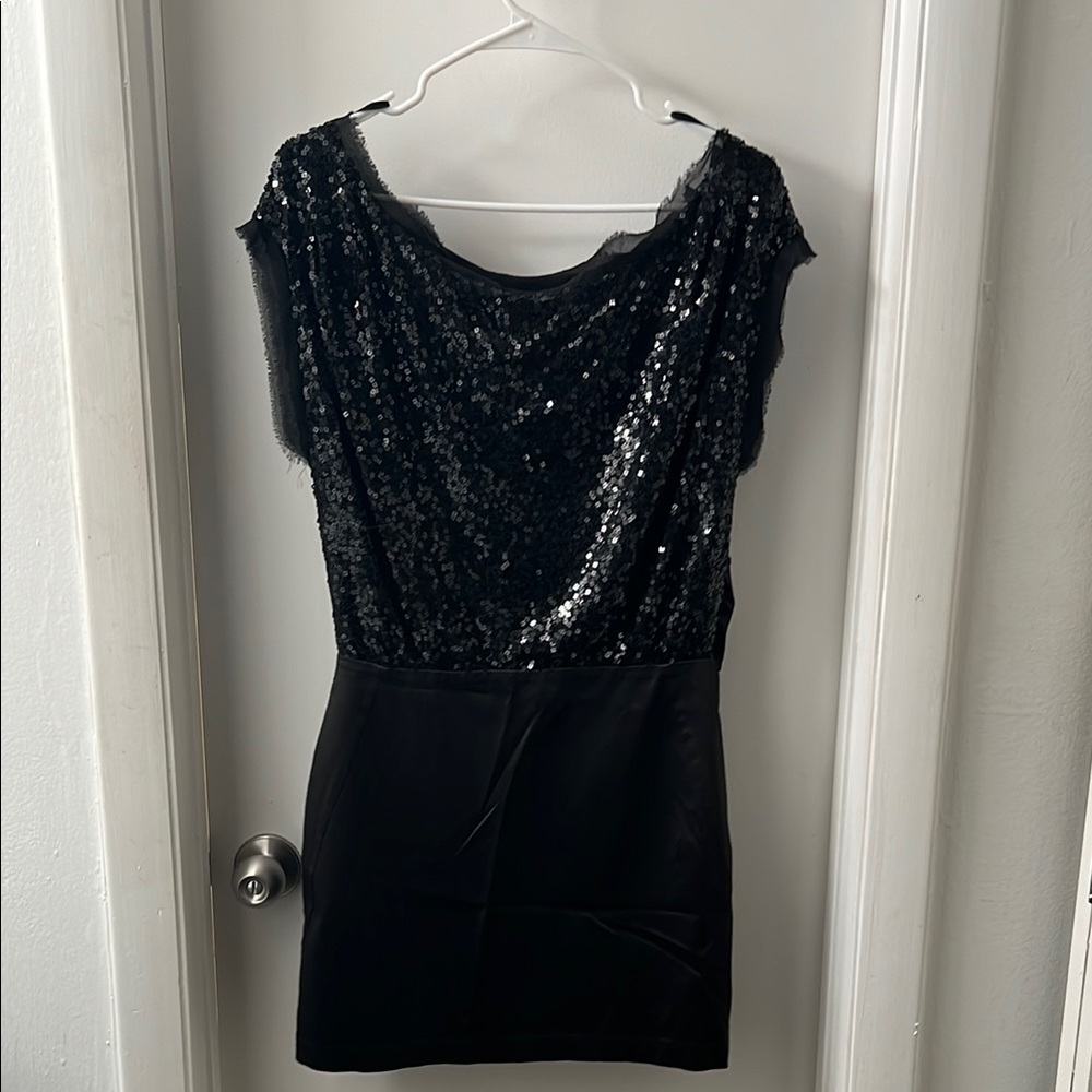 Bcbgeneration Black Sequin Bodycon Mini Dress - image 1